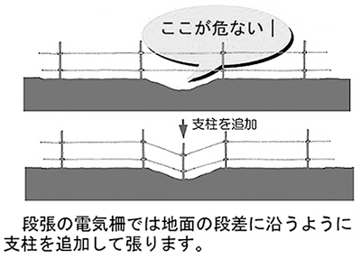 電気柵の2段張り2